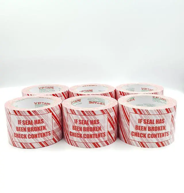 Alt view image 4 of 4 - VPTAPE 3 Inch x 110 Yards Pre-Printed Packing Tape, 2.2 Mil Thick, 24 Pack for Packaging, Shipping, Moving, Home and Office (24 Pack, RED/White-If Seal Has Been Broken Check Contents)