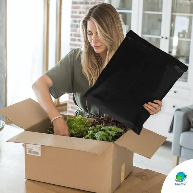 Alt view image 6 of 7 - Poly Mailers, Shipping Bags, 12 x 15.5 in, Black, Pack of 450, Self Seal, 2 Mil Polyethylene, Waterproof