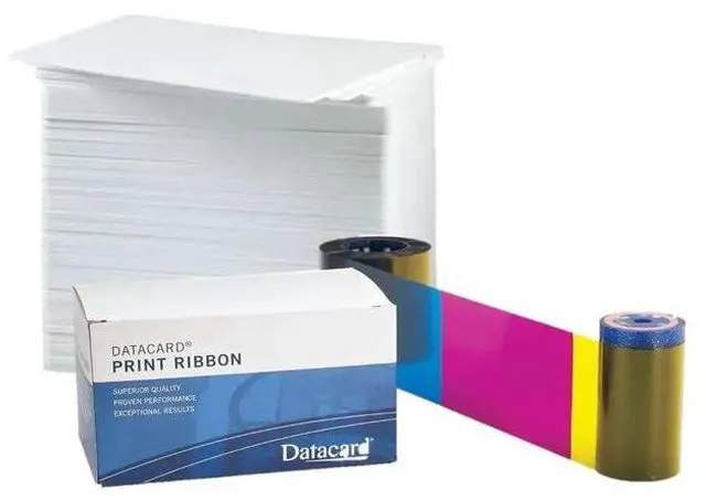 Main image of Datacard 534700-004-R010 Color Ribbon YMCKT - Dye Sublimation - 500 Prints for SP Series, FP65, FP65i, SD260, SD360, and SD460 with 500 Premium White Blank Plastic CR80 30 Mil PVC Cards