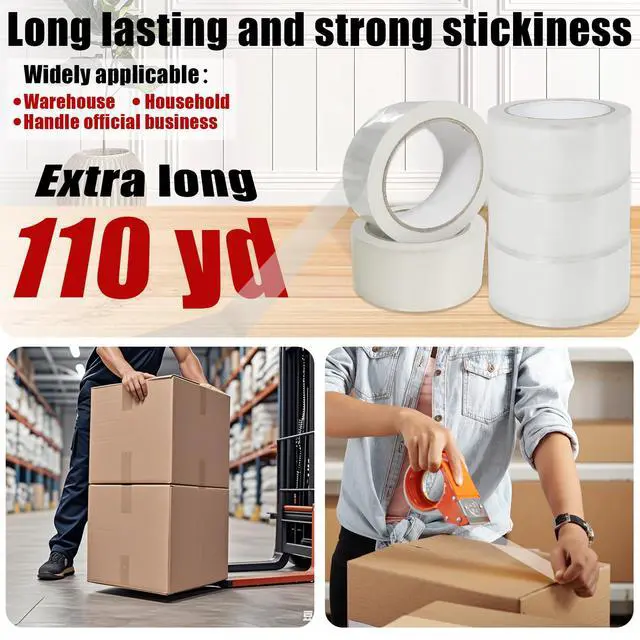 Alt view image 6 of 7 - 72 Rolls Clear Sealing Tape Carton Sealing Tape Heavy Duty 2 Inch x 330 Feet (110 Yards) Shipping Packing Tape Heavy Duty Suitable for Shipping and Moving Boxes(Transparent)