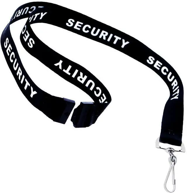 Main image of Bulk 100 Pack - Security Lanyard with Safety Breakaway Clasp and Metal Clip - Neck Strap Key and I'D Badge Holder for Security Guard, Loss Prevention, or Safety Officer Cooridinator