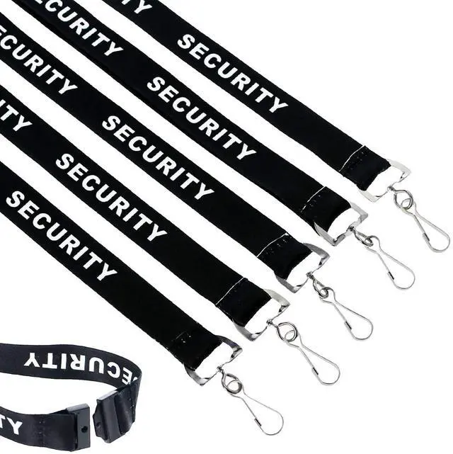 Alt view image 3 of 7 - Bulk 100 Pack - Security Lanyard with Safety Breakaway Clasp and Metal Clip - Neck Strap Key and I'D Badge Holder for Security Guard, Loss Prevention, or Safety Officer Cooridinator