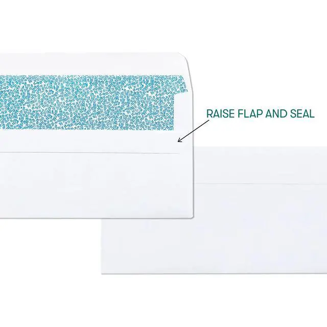Alt view image 4 of 7 - #10 Single Left Window Custom Printed Business Envelopes, 1000-Pack - Self Seal Security Envelopes, Flip & Stick Closure, Text and Logo Customization, Privacy Tint, 24lb, 4 1/8 x 9 1/2 Inches