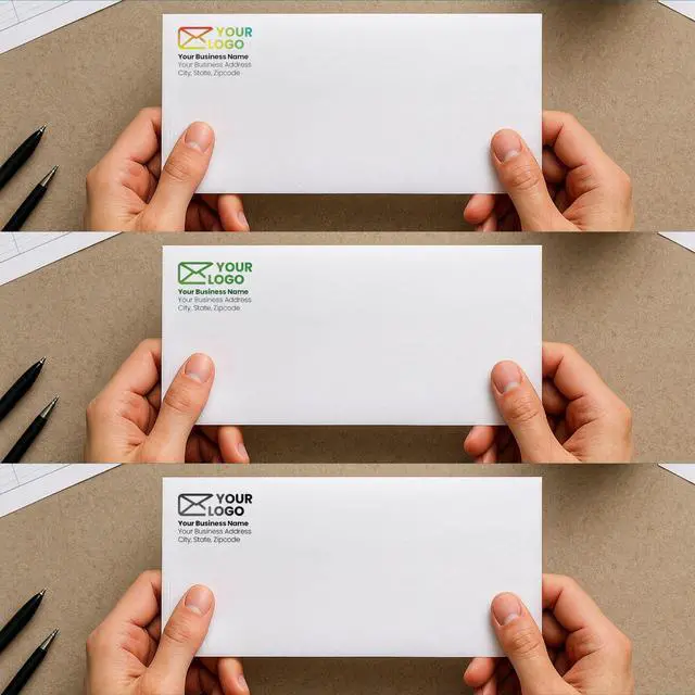 Alt view image 6 of 7 - 1000#10 Custom Printed Envelopes Flip & Stick - Self Seal, Security Tinted, #10 Custom Business Envelopes with Logo and Text, Personalized Envelopes, White 24 lb Paper, 4 1/8 x 9 1/2 Inch