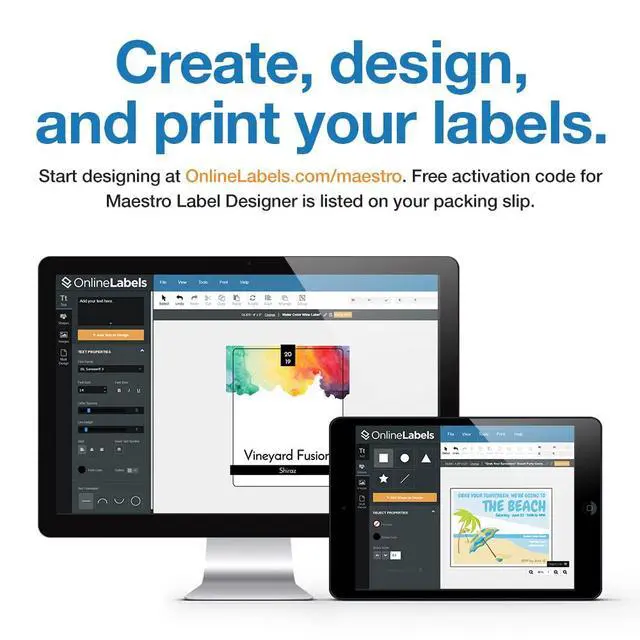 Alt view image 4 of 7 - Customizable Address Labels - 4 x 1.33 - Permanent, White Matte - Mailing, Barcoding - Pack of 14,000 Labels, 1,000 Sheets - Inkjet/Laser Printers