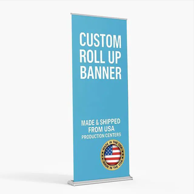 Main image of Custom Retractable Banner Stand, Roll Up Banner with Your Logo/Text, Personalized Pull Up Display for Business, Trade Shows, Events 33x81 / 36x92 / 24x81 / 23x66 / Tabletop 11.5x17.5