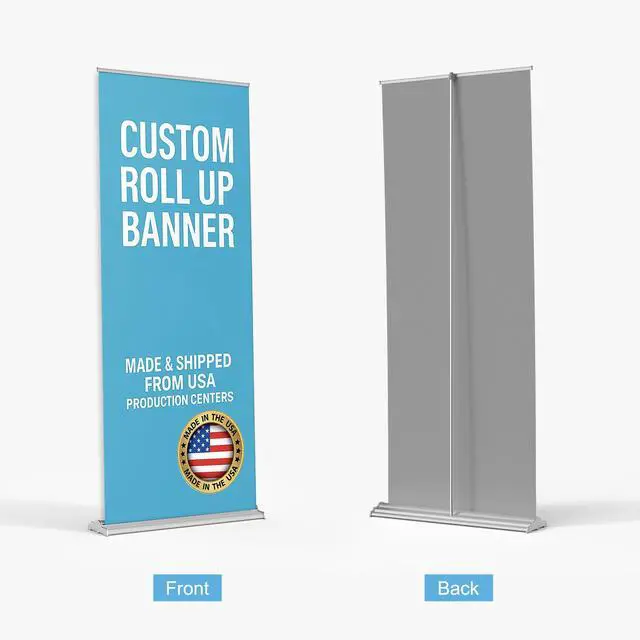 Alt view image 2 of 7 - Custom Retractable Banner Stand, Roll Up Banner with Your Logo/Text, Personalized Pull Up Display for Business, Trade Shows, Events 33x81 / 36x92 / 24x81 / 23x66 / Tabletop 11.5x17.5
