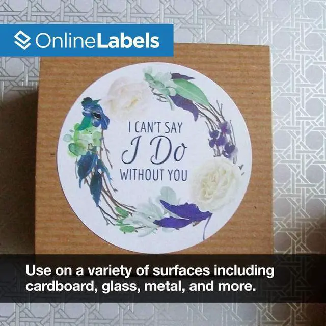 Alt view image 6 of 7 - 2.5 Inch Round Labels - White Gloss (Laser Printers Only) - Pack of 12,000 Circle Stickers, 1000 Sheets - OnlineLabels