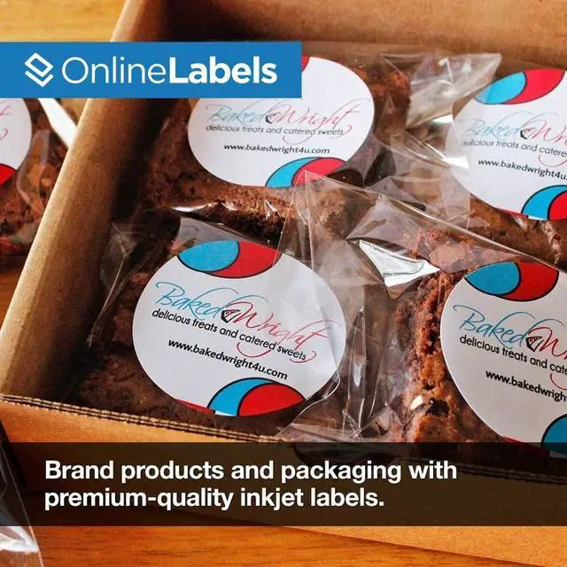 Alt view image 7 of 7 - 2.5 Inch Round Labels - White Gloss (Laser Printers Only) - Pack of 12,000 Circle Stickers, 1000 Sheets - OnlineLabels