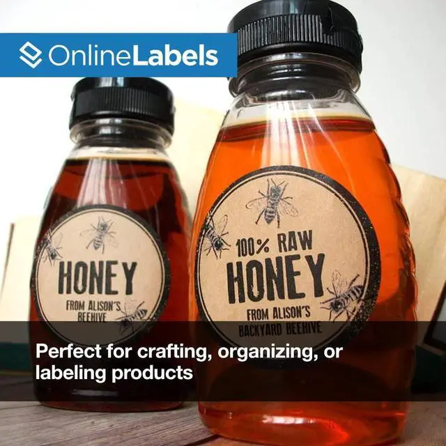 Alt view image 6 of 7 - 2.5 Inch Brown Kraft Round Labels - Pack of 4,500 Circle Stickers, 500 Sheets - Inkjet/Laser Printer