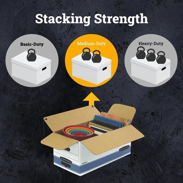 Alt view image 5 of 7 - Bankers Box 20-Pack String & Button Medium-Duty File Box, Letter, FastFold | Keep important records buttoned up with secure closure, FastFold setup, reinforced handles, and stackable strength