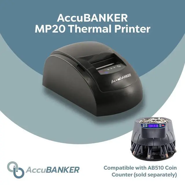 Alt view image 7 of 7 - AccuBANKER MP20-510 Thermal Printer for AB510 Bill Counter - Prints Reports of Verified Bills, Quick and Easy to Use, Compact Design, Quick Printing Speed, Low Noise Level (AB510 Compatibility)