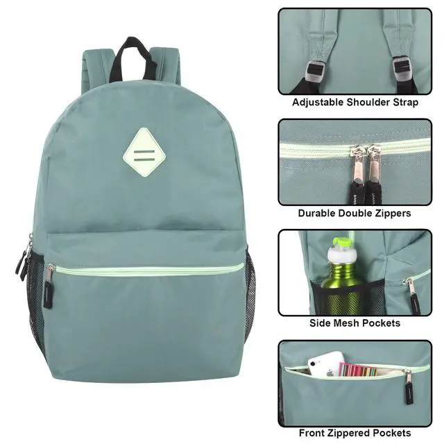 Alt view image 4 of 7 - Wholesale 19 Inch Backpacks With Water Bottle Holder & 30 Piece School Supplies Kits in Bulk 12 Pack Bundles
