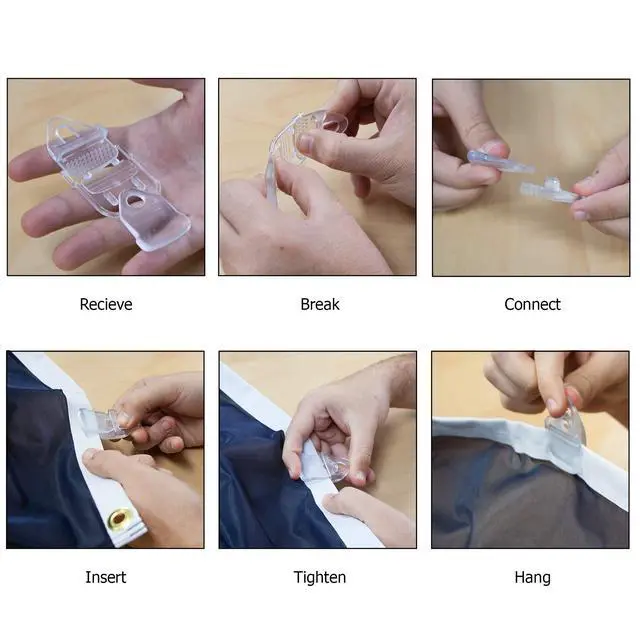Alt view image 5 of 5 - Banner Clips Small Clear - Instant Grommet Tabs (100 Pack)