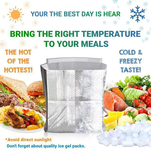 Alt view image 3 of 7 - Foil Insulated Box Liners, 8 x 8 x 8 Inches. 50 Pack Thermal Box Liners for Frozen Food. Leakproof Insulated Shipping Bags for Food. Self-Seal Thermal Insulation Bag with Gusseted Bottom