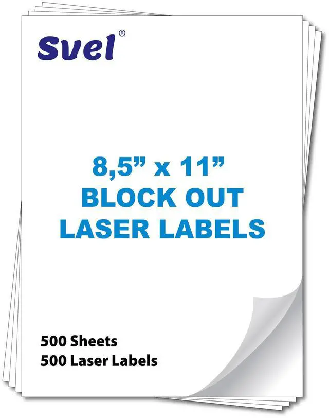 Main image of Cover up Blockout Full Sheet Labels Shipping Mailing Stickers Cover Old Barcodes & Addresses Bulk Pack High-Opacity (500, 8.5x11) Back Block Laser & Inkjet Printers Shipping Mailing Labels