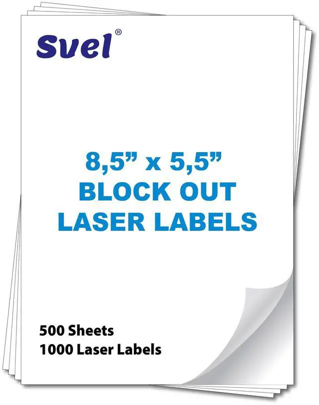 Main image of Cover up Blockout Labels Shipping Mailing Stickers Cover Old Barcodes & Addresses Bulk Pack High-Opacity Back Block Laser & Inkjet Printers Shipping Mailing Labels (8.5x5.5 500 Sheets, 1000 Labels)