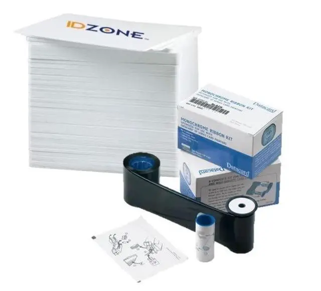 Alt view image 4 of 4 - Datacard 532000-054 Metallic Silver Ribbon - 1,500 Prints for FP65, FP65i, SD260S, SD460, SP Series Printers with 500 Premium White Blank Plastic CR80 30 Mil PVC Cards