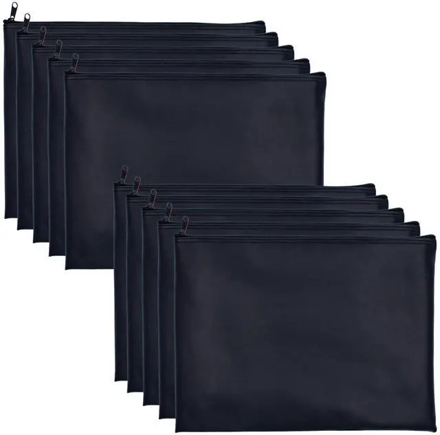 Alt view image 4 of 5 - Carousel Checks Inc. Zipper Bank Deposit Bag, 12 by 16 Inches, Black, Pack of 25