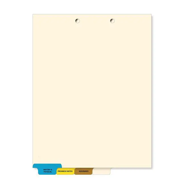 Main image of Stock Medical Chart Dividers, 400 Sets of 4 Popular Healthcare Index Tabs, Bottom Tab, 8-1/2" x 11-3/8", File Folder Organizer for Nursing Patient Charts & Medical Records