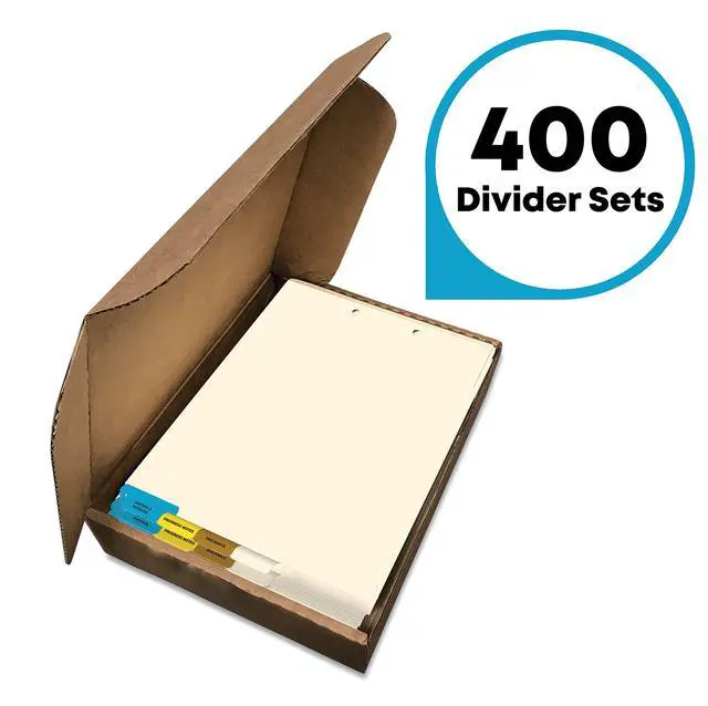 Alt view image 6 of 7 - Stock Medical Chart Dividers, 400 Sets of 4 Popular Healthcare Index Tabs, Bottom Tab, 8-1/2" x 11-3/8", File Folder Organizer for Nursing Patient Charts & Medical Records