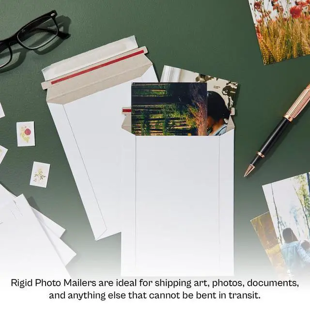 Alt view image 5 of 5 - PSBM 100 PCS 13 x 18 Inch White Rigid Photo Mailers, Cardboard Shipping Envelopes, Mailers for Shipping Photos, CDs, Documents, Catalogue, Or Any Flat Object