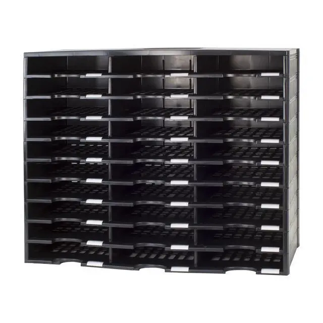 Alt view image 4 of 7 - Modular 30-Compartment Literature Organizer, Black