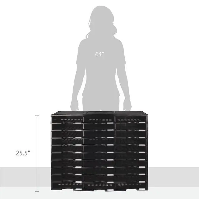 Alt view image 6 of 7 - Modular 30-Compartment Literature Organizer, Black