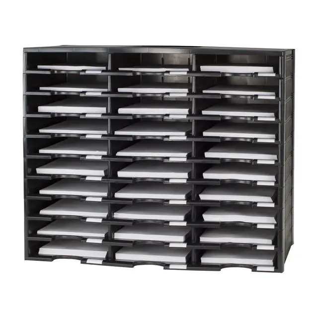 Alt view image 5 of 7 - Modular 30-Compartment Literature Organizer, Black