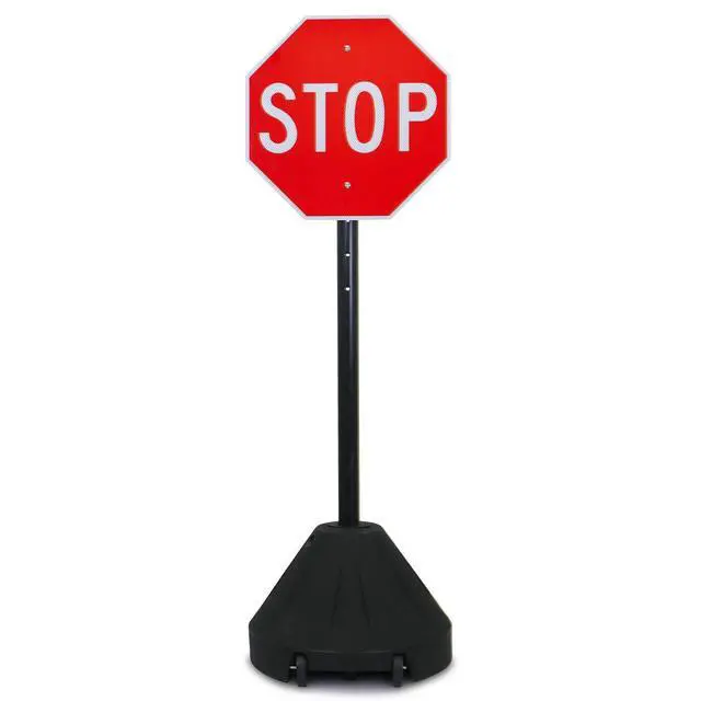 Alt view image 3 of 7 - Portable Sign Post with 4.5 Feet Pole and 1.5 Feet Diameter Base, Made in USA