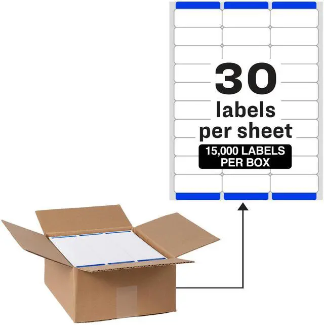 Main image of Printable Address Labels with Sure Feed, 1" x 2-5/8" Customizable Stickers, White, 15,000 Blank Mailing Labels for Laser Printers, Great for Mailing, Shipping, and More (95915)