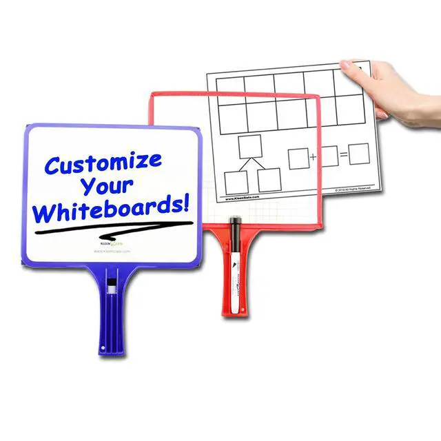 Alt view image 5 of 7 - (24) 2-Sided Customizable Whiteboard w/Clear Dry Erase Sleeve for Interchangeable Templates and Graphic Organizers-Bonus 24 Microfiber Cloths w/Bookbinder Rings and 24 Markers