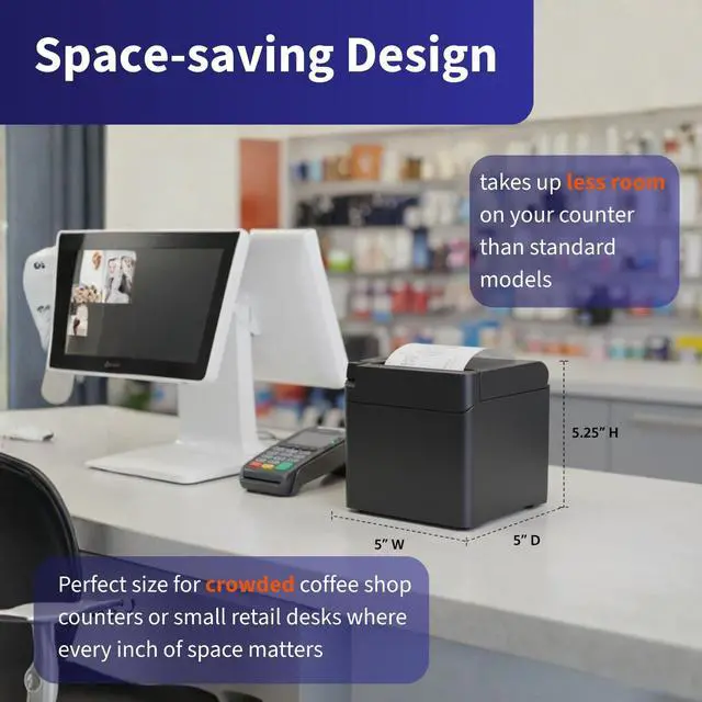 Alt view image 6 of 7 - BTP-S80 Receipt Printer with Auto Cutter, 250 mm/s Printing Wireless POS Printer | Windows Driver and iOS/Android/Linux SDK | 80mm Thermal Receipt Printer for Everyday Business (USB, Bluetooth)
