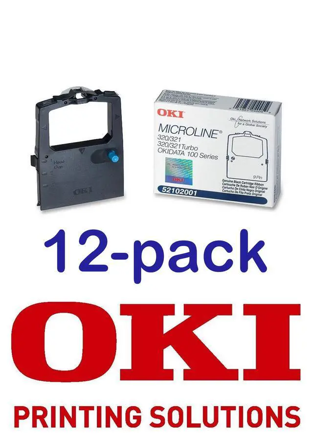 Alt view image 2 of 2 - Value Pack of 12 Okidata Black Nylon Ribbon for Microline 320/321 Printers -5/6-Inch x 2 Yards