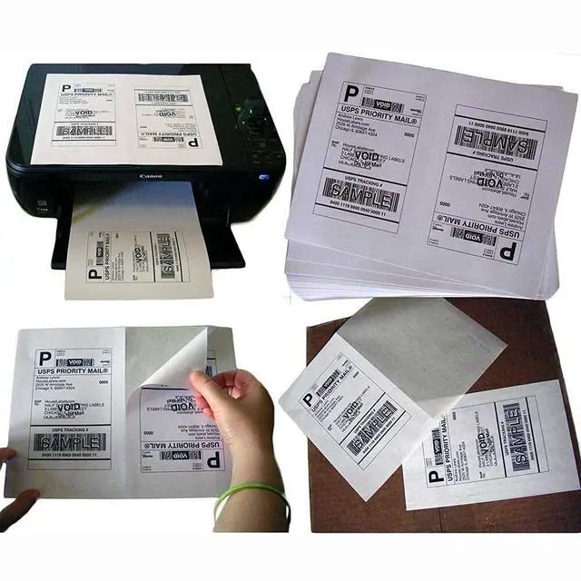 Alt view image 4 of 5 - Direct Thermal Labels,Half Sheet Self Adhesive Shipping Labels for Laser & Inkjet Printers, White (4000 Labels)