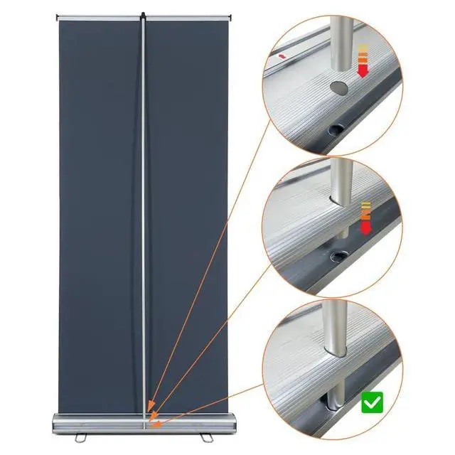 Alt view image 3 of 7 - Retractable Banner Stand 33.5"x80" Lightweight Plastic Base Roll Up Display with Carry Bag Quick Setup Portable Stand for Trade Shows, Events & Retail Displays (Stand Only) (3 UNITS)