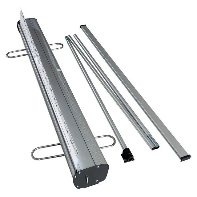 Alt view image 6 of 7 - Retractable Banner Stand 33.5"x80" Lightweight Plastic Base Roll Up Display with Carry Bag Quick Setup Portable Stand for Trade Shows, Events & Retail Displays (Stand Only) (3 UNITS)
