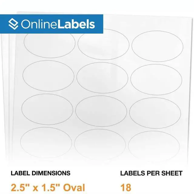 Alt view image 2 of 6 - 2.5 x 1.5 Oval Labels - Permanent, White Matte - Address, Organization, Packaging Labels - Pack of 18,000 Labels, 1,000 Sheets - Inkjet/Laser Printers