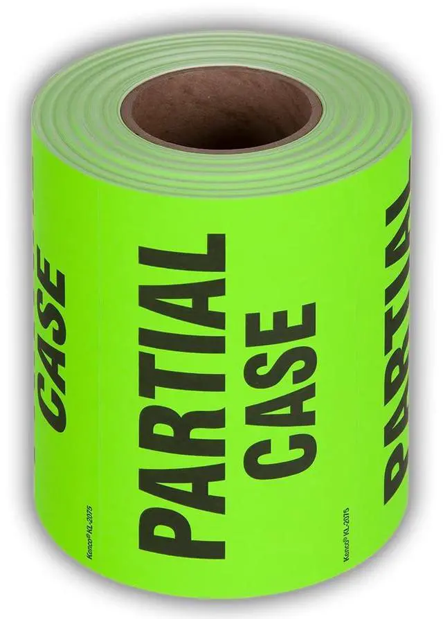 Main image of 3" X 5" Partial Case Fluorescent Shipping Label Stickers for Shipping and Packing - 500 Adhesive Labels Per Roll (10 Pack)
