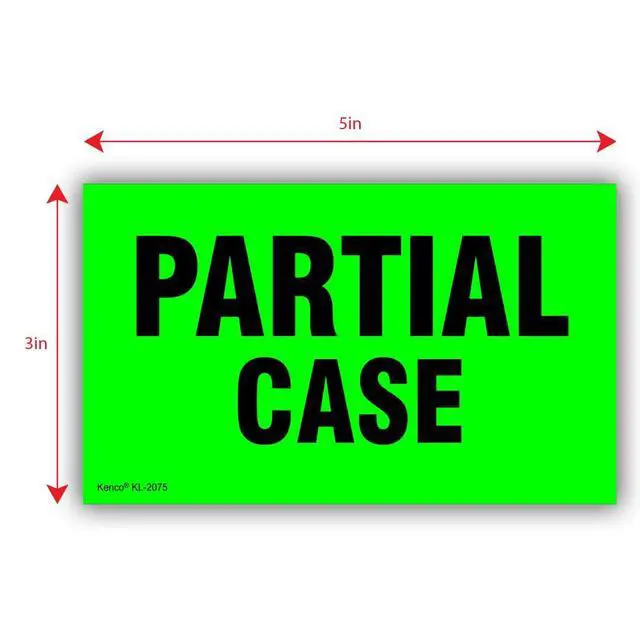 Alt view image 3 of 5 - 3" X 5" Partial Case Fluorescent Shipping Label Stickers for Shipping and Packing - 500 Adhesive Labels Per Roll (10 Pack)
