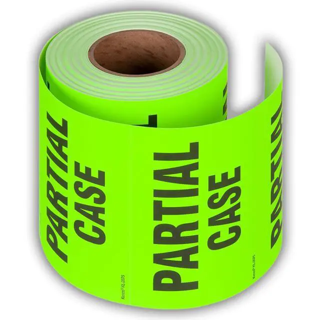 Alt view image 2 of 5 - 3" X 5" Partial Case Fluorescent Shipping Label Stickers for Shipping and Packing - 500 Adhesive Labels Per Roll (10 Pack)