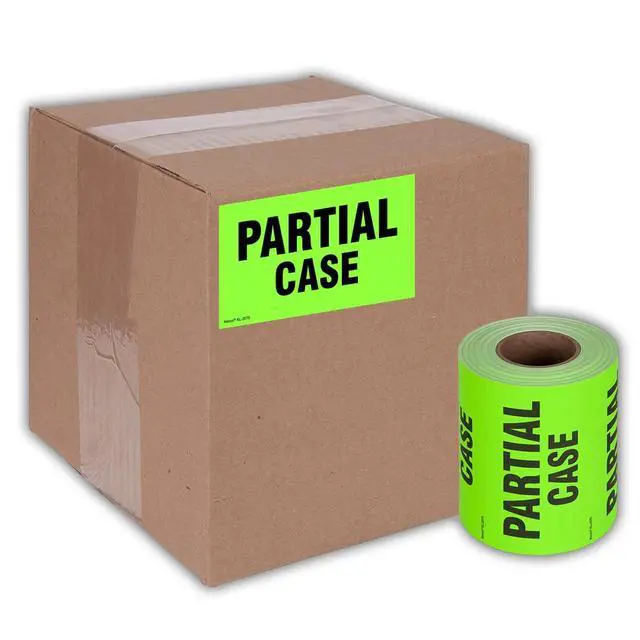 Alt view image 5 of 5 - 3" X 5" Partial Case Fluorescent Shipping Label Stickers for Shipping and Packing - 500 Adhesive Labels Per Roll (10 Pack)