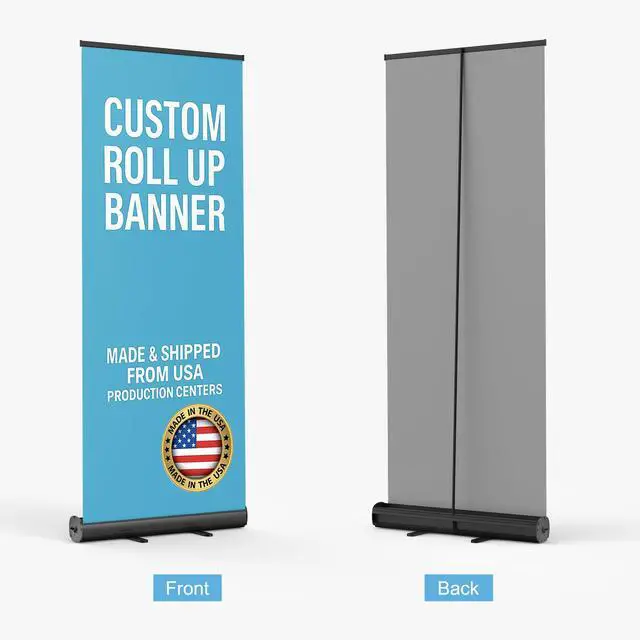 Alt view image 2 of 7 - Custom Retractable Banner Stand, Roll Up Banner with Your Logo/Text, Personalized Pull Up Display for Business, Trade Shows, Events 33x81 / 36x92 / 24x81 / 23x66 / Tabletop 11.5x17.5