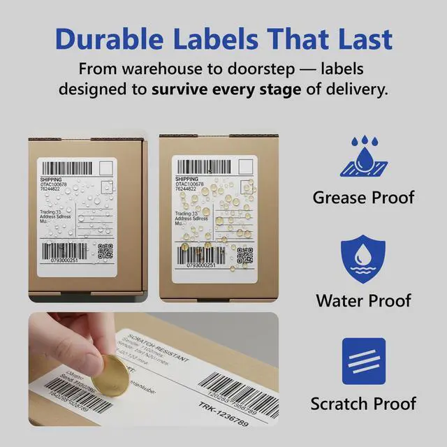 Alt view image 4 of 7 - 4x6 Mobile Printer Labels Premium Thermal Printer Labels Compatible with Zebra Printers Strong Adhesive and Direct Thermal Printer Paper 105 Labels per Roll, 0.75" Core (24 Rolls)