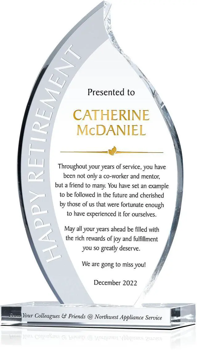 Main image of Personalized Happy Retirement Gift Plaque for Man Co-Worker or for Woman Co-Worker, Unique Custom Retirement Gift for Friends & Colleagues, for Mentor, Manager or Boss (XL - 12")
