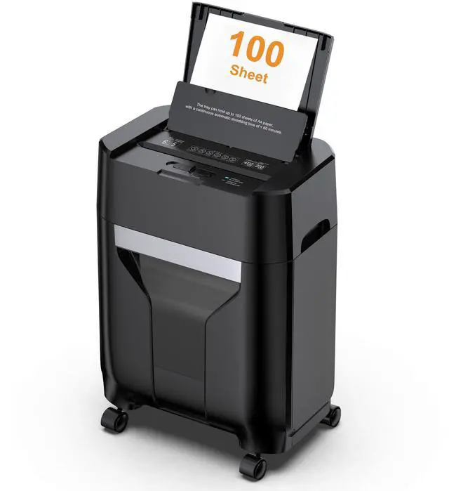 Main image of 100-Sheet Auto Feed Paper Shredder with Wheels High-Capacity, Quiet, Cross-Cut for Home & Office, Secure Document Shredding