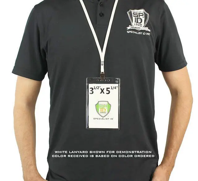 Alt view image 6 of 6 - Bulk 100 Pack - Clear Vertical Large Credential ID Badge Holders (3 1/2 x 5 1/4) with Premium Quality Bulldog Clip Lanyards for Special Events by (4x6 Outside) (Assorted Colors)