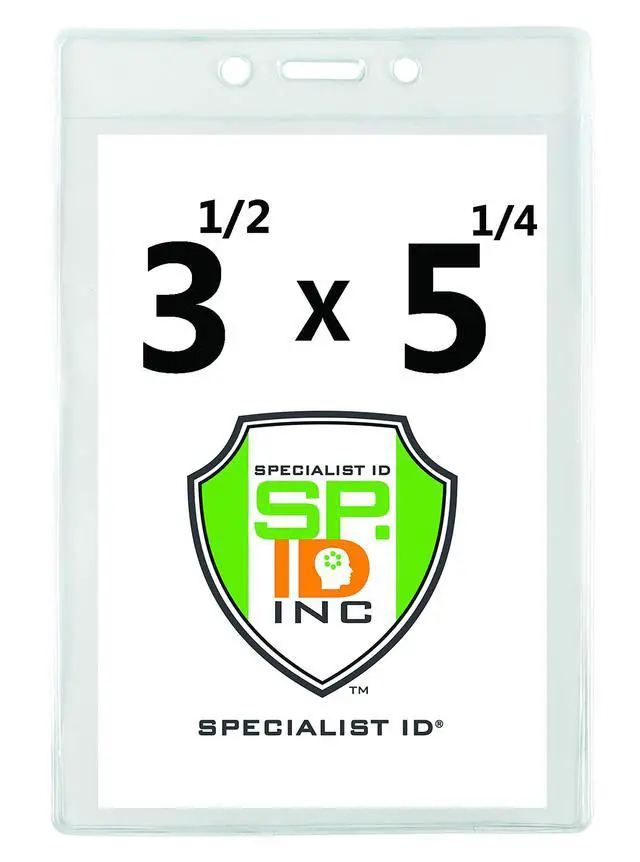 Alt view image 5 of 6 - Bulk 100 Pack - Clear Vertical Large Credential ID Badge Holders (3 1/2 x 5 1/4) with Premium Quality Bulldog Clip Lanyards for Special Events by (4x6 Outside) (Assorted Colors)