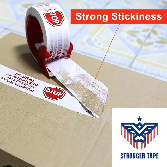 Alt view image 5 of 5 - Stop Sign Sealing Tape,IF Seal is Broken or Damaged Check Contents Before Accepting, (24 Rolls) Packing Tape 3 Inch x 110 Yards Heavy Duty Shipping Tape for Moving,Office
