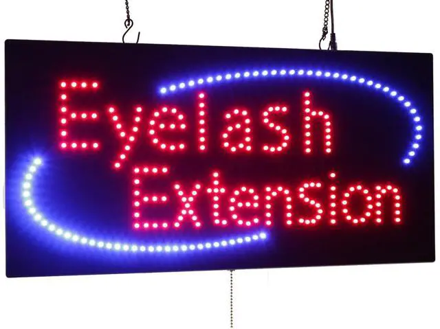 Main image of Eyelash Extension Sign, Jumbo Size, 31"x17", 78x43cm, LED, Neon, Florescent, Signage, Signboard, Display, Billboard, Screen, Grand Opening, Gift